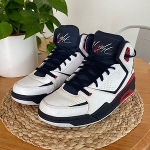 Jordan flight 45-high-navy/white/red-size 10